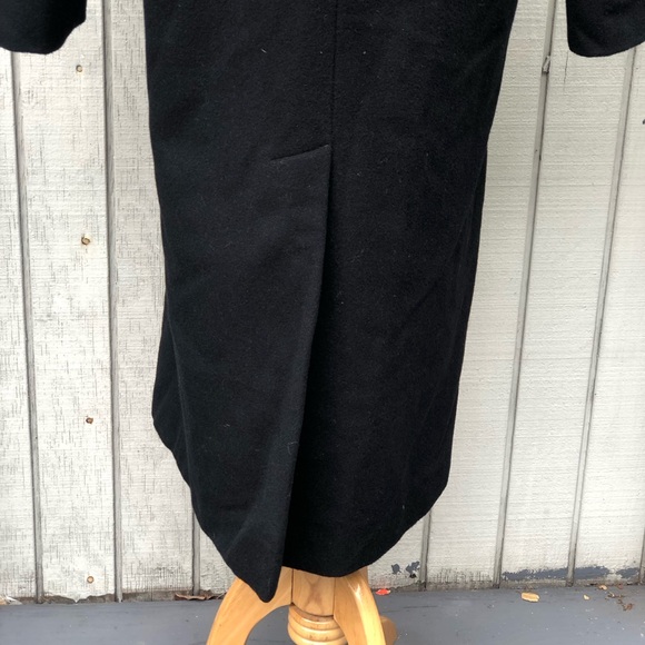 Vintage Jones New York 100% Pure Wool Black Double-Breasted Trench Coat size XL - Picture 7 of 14